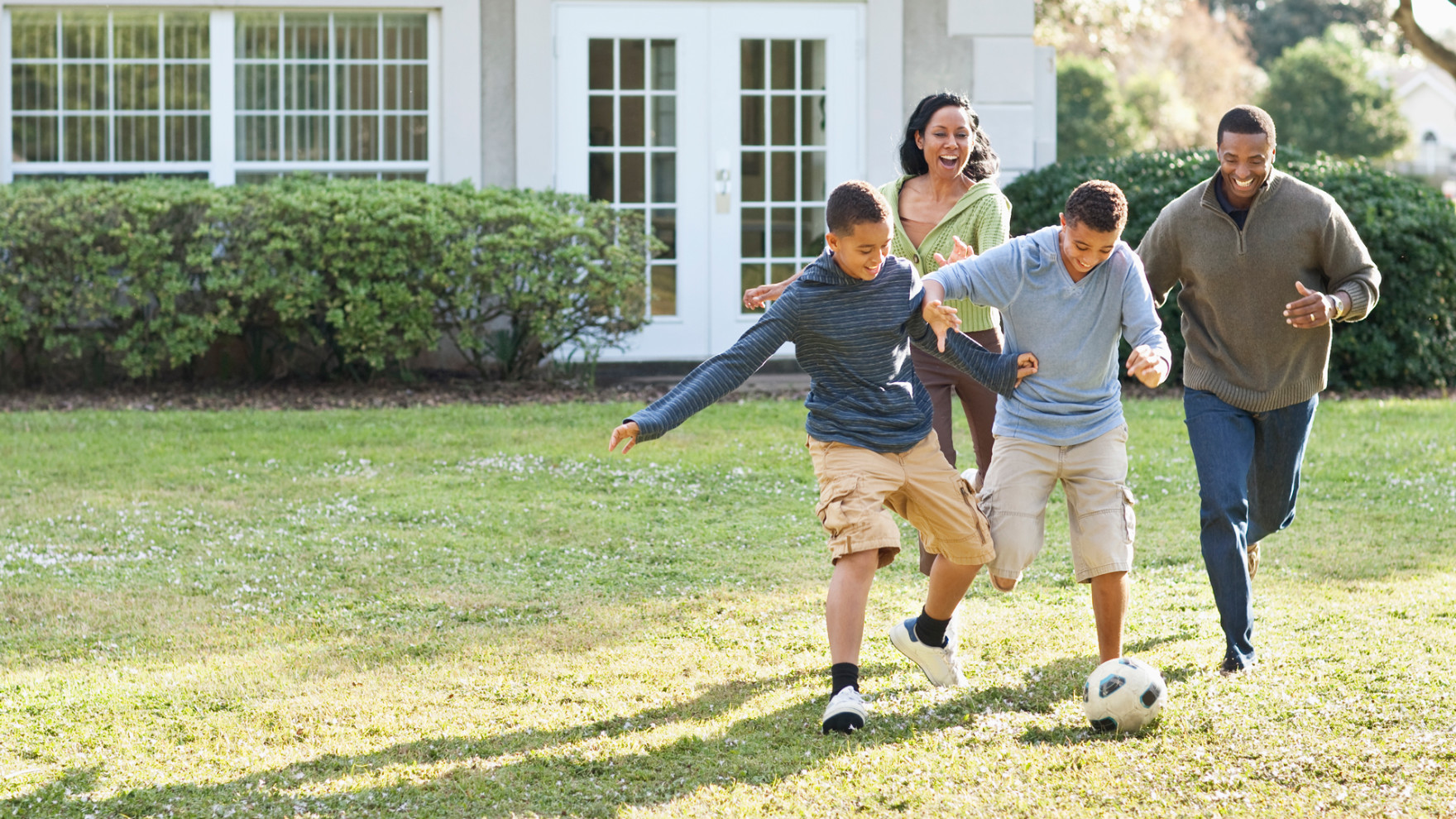 Family Enjoying Yard