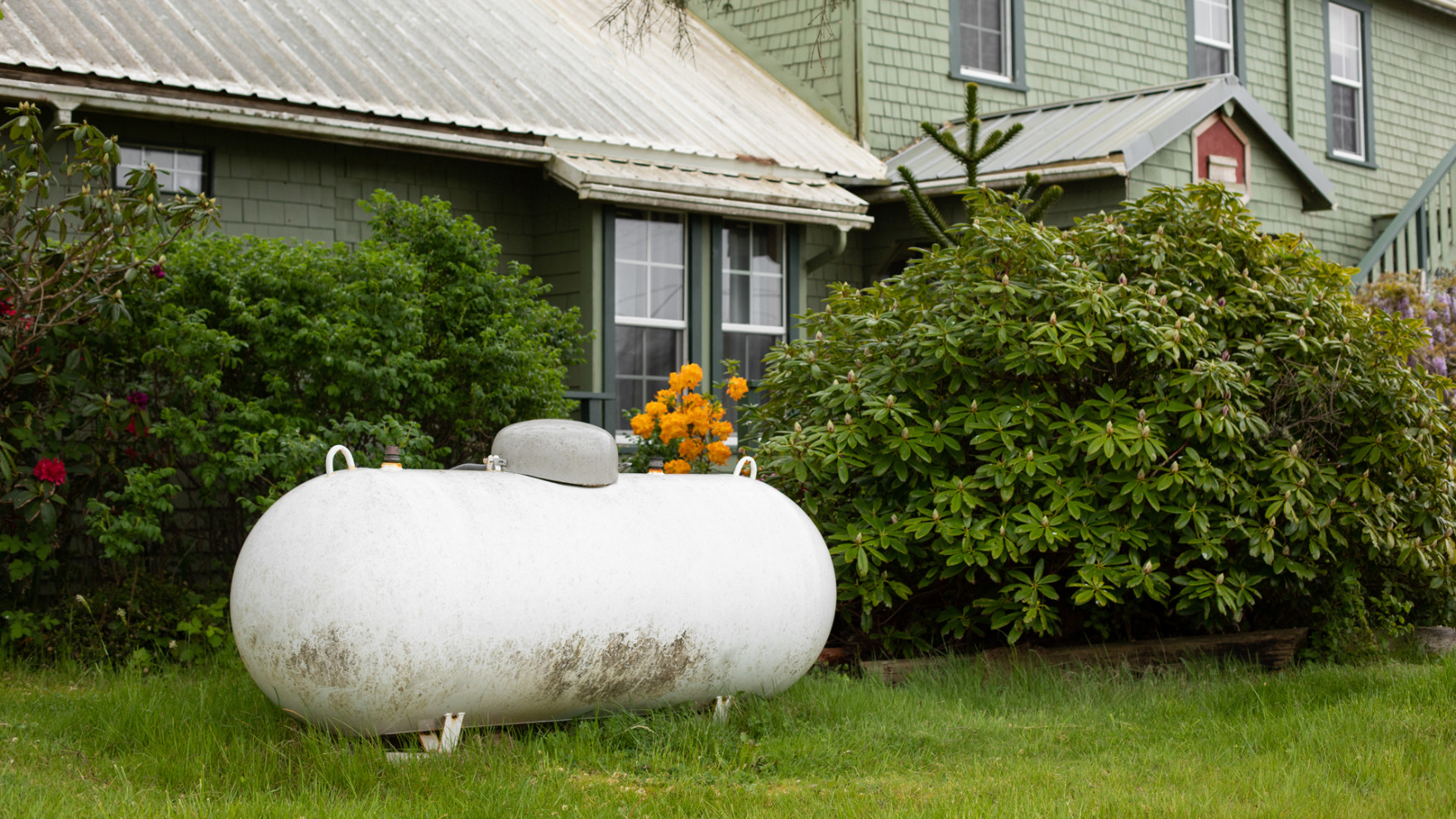 Propane Tank in Back Yard